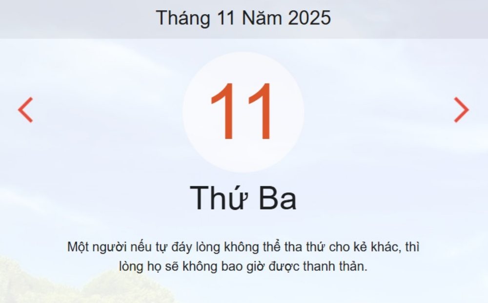 Lịch âm 11/11 - Âm lịch hôm nay 11/11 chính xác nhất - lịch vạn niên ngày 11/11/2025