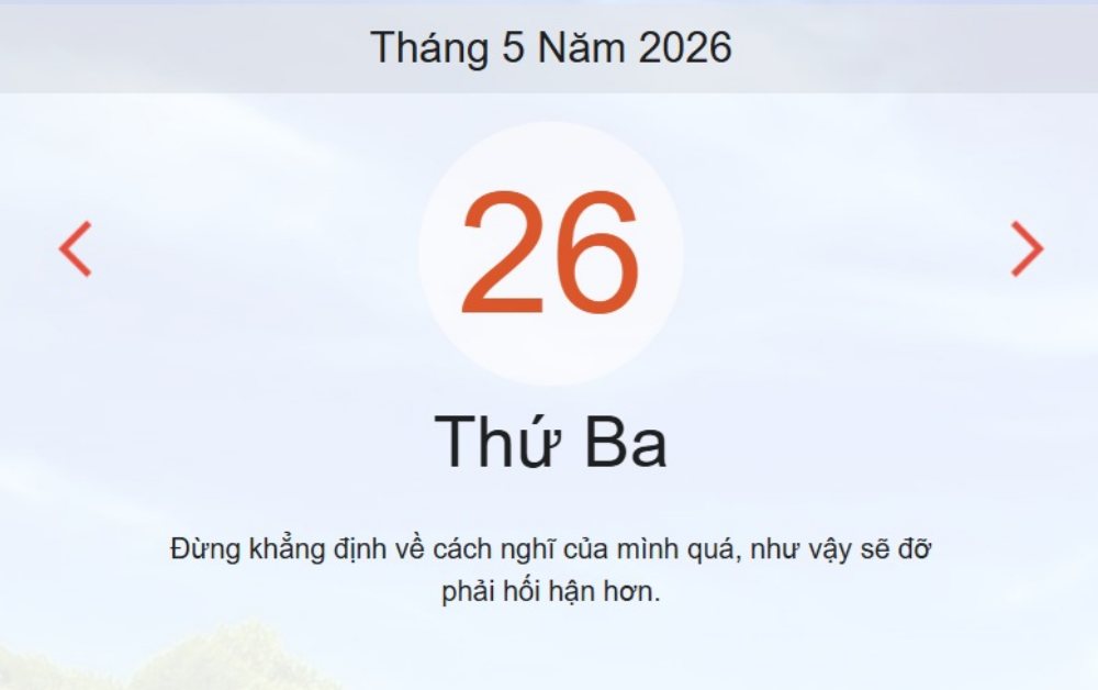 Xem lịch âm dương hôm nay 26/05