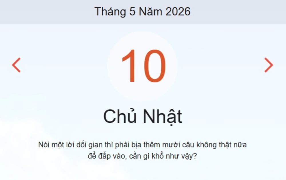 Xem lịch âm dương hôm nay 10/05