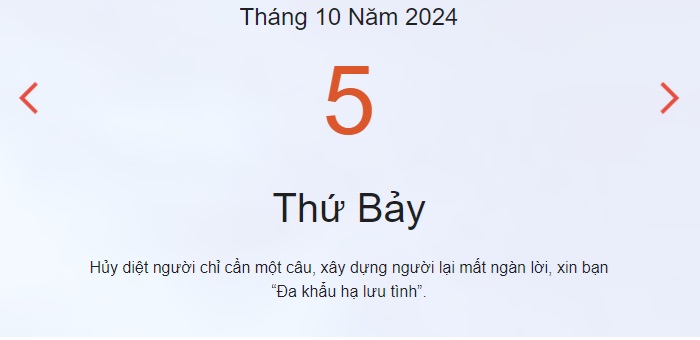 Lịch âm 5/10 - Âm lịch hôm nay 5/10 chính xác nhất - lịch vạn niên 5/10/2024