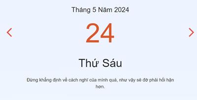 Lịch âm 24/5 - Âm lịch hôm nay 24/5 nhanh, chính xác - lịch vạn niên 24/5/2024