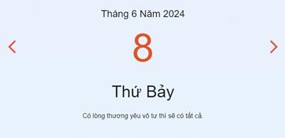 Lịch âm 8/6 - Âm lịch hôm nay 8/6 nhanh và chính xác - lịch vạn niên 8/6/2024