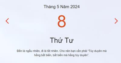 Lịch âm 8/5 - Âm lịch hôm nay 8/5 nhanh chóng, chính xác - lịch vạn niên 8/5/2024