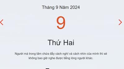 Lịch âm 9/9 - Âm lịch hôm nay 9/9 chính xác nhất - lịch vạn niên 9/9/2024