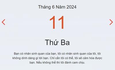 Lịch âm 11/6 - Âm lịch hôm nay 11/6 nhanh và chính xác - lịch vạn niên 11/6/2024