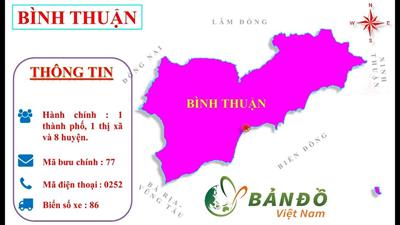 Bản đồ Hành chính tỉnh Bình Thuận khổ lớn mới nhất 2023