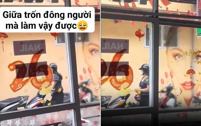Clip cô gái có hành động nhạy cảm gây tranh cãi nơi công cộng lan truyền trên mạng