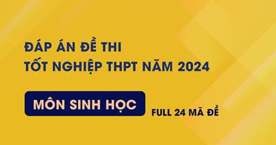 Gợi ý Đáp án 24 mã đề môn Sinh học thi tốt nghiệp THPT 2024