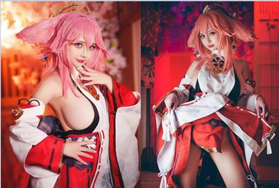 Cosplay Yae Miko nàng cáo hồng 'siêu xinh' cũng đầy quyến rũ