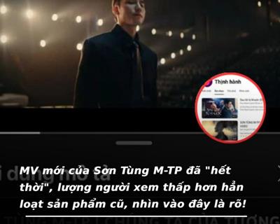 MV mới của Sơn Tùng M-TP đã "hết hot", lượng người xem kém xa hẳn loạt sản phẩm cũ, nhìn vào đây là rõ!