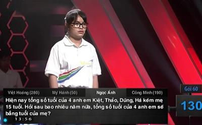 Câu đố tiểu học ‘‘tính tuổi mẹ’’ khiến cả 4 thí sinh Olympia chào thua