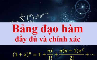 Các công thức đạo hàm và đạo hàm lượng giác đầy đủ và chi tiết nhất