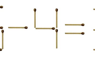 Di chuyển 1 que diêm để phép tính 6-4=3 từ sai thành đúng