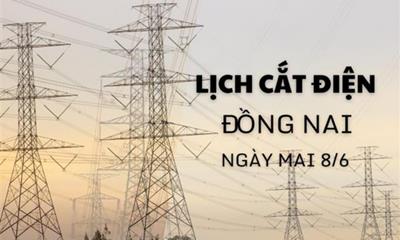 Lịch cắt điện Đồng Nai ngày mai 8/6/2025 mới nhất