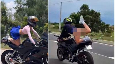 Người phụ nữ nước ngoài ‘‘làm xiếc’’ trên xe máy ở Khánh Hòa gây mất ATGT và bức xúc dư luận