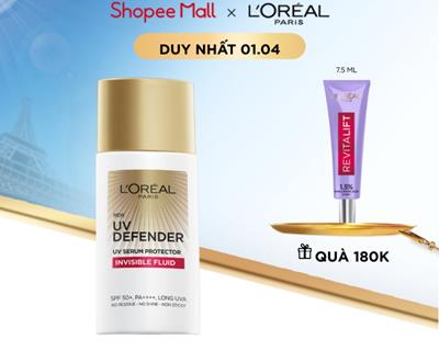 [Review] Kem chống nắng x20 thoáng da mỏng nhẹ L'Oreal Paris UV Defender Serum 50ml SPF 50++