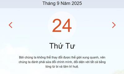 Lịch âm 24/9 - Âm lịch hôm nay 24/9 chính xác nhất - lịch vạn niên ngày 24/9/2025