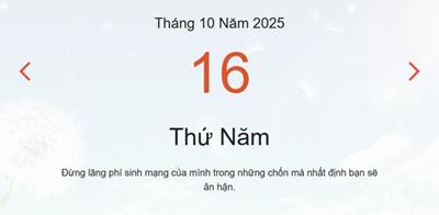 Xem lịch âm dương hôm nay 16/10