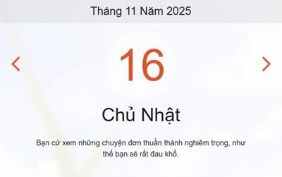 Xem lịch âm dương hôm nay 16/11