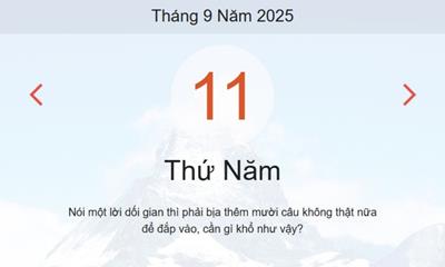 Lịch âm 11/9 - Âm lịch hôm nay 11/9 chính xác nhất - lịch vạn niên ngày 11/9/2025