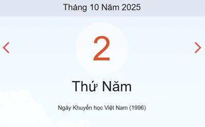 Lịch âm 2/10 - Âm lịch hôm nay 2/10 chính xác nhất - lịch vạn niên ngày 2/10/2025