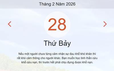 Xem lịch âm dương hôm nay 28/2