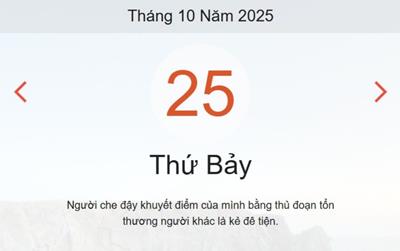 Lịch âm 25/10 - Âm lịch hôm nay 25/10 chính xác nhất - lịch vạn niên ngày 25/10/2025