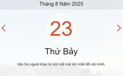 Lịch âm 23/8 - Âm lịch hôm nay 23/8 chính xác nhất - lịch vạn niên ngày 23/8/2025