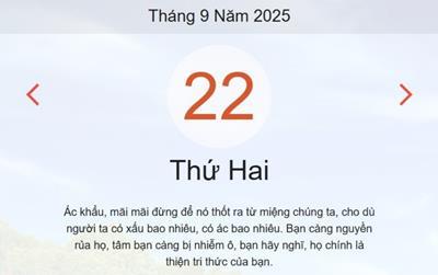 Xem lịch âm dương hôm nay 22/9