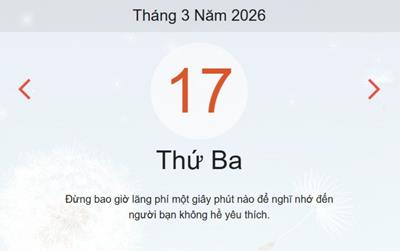 Xem lịch âm dương hôm nay 17/3
