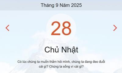 Lịch âm 28/9 - Âm lịch hôm nay 28/9 chính xác nhất - lịch vạn niên ngày 28/9/2025