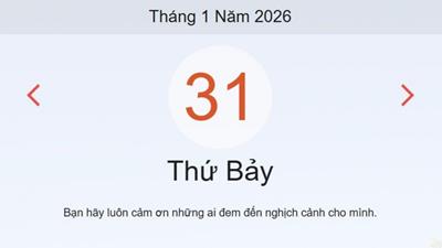 Xem ngay lịch âm dương hôm nay 31/01