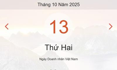 Lịch âm 13/10 - Âm lịch hôm nay 13/10 chính xác nhất - lịch vạn niên ngày 13/10/2025