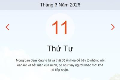 Xem lịch âm dương hôm nay 11/3