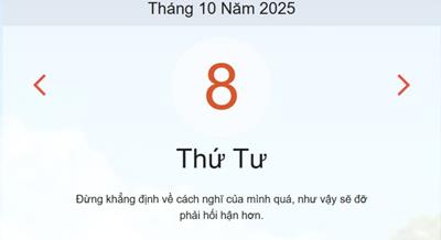 Lịch âm 8/10 - Xem ngay Âm lịch hôm nay 8/10 chính xác nhất