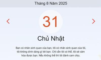 Lịch âm 31/8 - Âm lịch hôm nay 31/8 chính xác nhất - lịch vạn niên ngày 31/8/2025