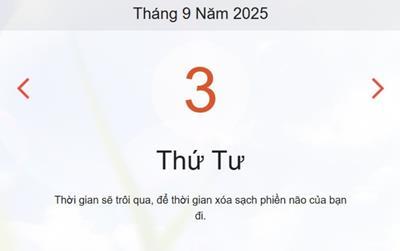 Xem lịch âm dương hôm nay 3/9