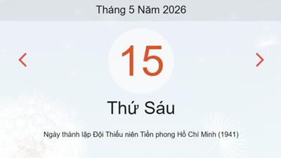Xem lịch âm dương hôm nay 15/05