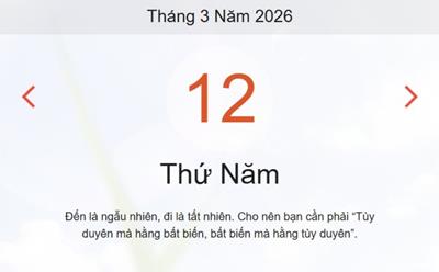 Xem lịch âm dương hôm nay 12/3