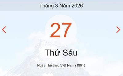 Xem lịch âm dương hôm nay 27/3