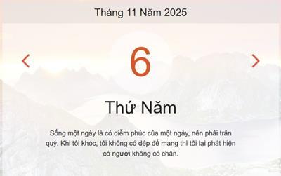 Lịch âm 6/11 - Âm lịch hôm nay 6/11 chính xác nhất - lịch vạn niên ngày 6/11/2025