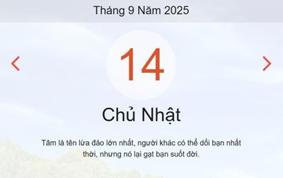 Lịch âm 14/9 - Âm lịch hôm nay 14/9 chính xác nhất - lịch vạn niên ngày 14/9/2025