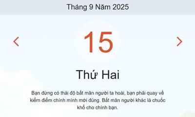 Xem lịch âm dương hôm nay 15/9