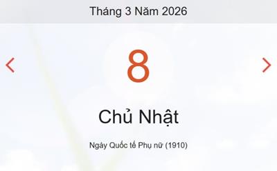 Xem lịch âm dương hôm nay 8/3
