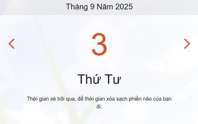 Lịch âm 3/9 - Âm lịch hôm nay 3/9 chính xác nhất - lịch vạn niên ngày 3/9/2025