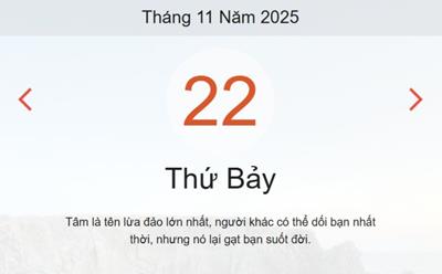 Xem lịch âm dương hôm nay 22/11