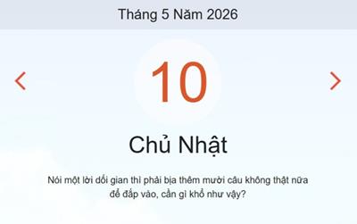 Xem lịch âm dương hôm nay 10/05