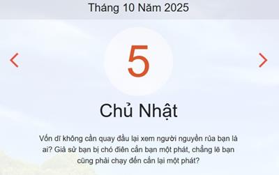 Lịch âm 5/10 - Âm lịch hôm nay 5/10 chính xác nhất - lịch vạn niên ngày 5/10/2025