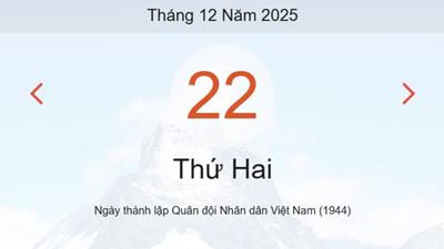 Xem lịch âm dương hôm nay 22/12