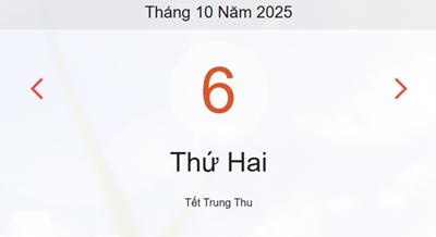 Lịch âm 6/10 - Âm lịch hôm nay 6/10 chính xác nhất - lịch vạn niên ngày 6/10/2025